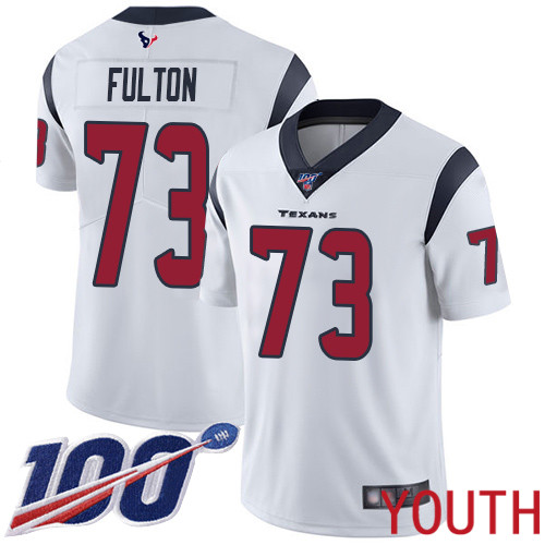 Houston Texans Limited White Youth Zach Fulton Road Jersey NFL Football 73 100th Season Vapor Untouchable